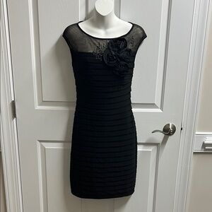 Adrianna Papell Black Mini Dress with Floral size 4 #346